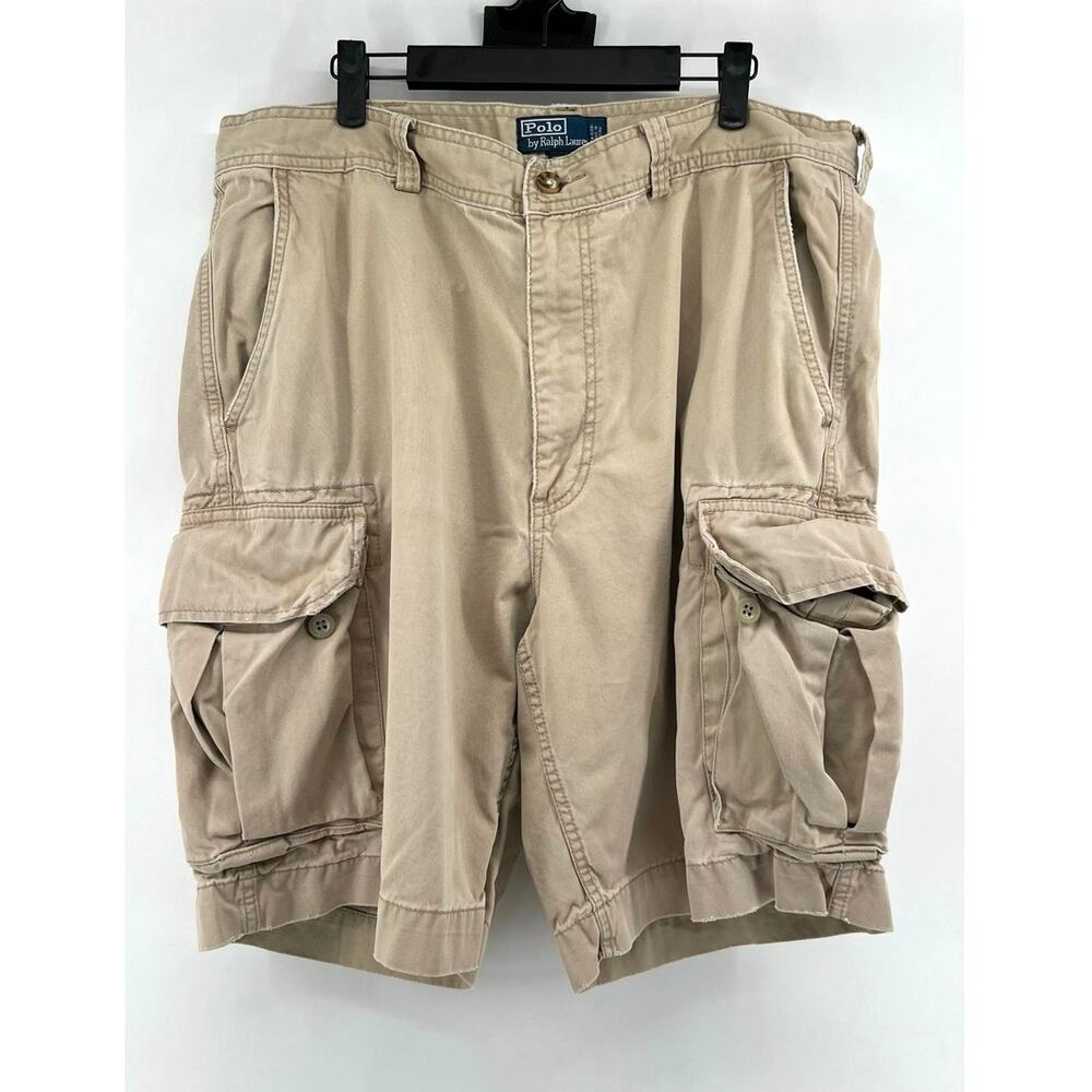Polo Ralph Lauren Men's Khaki Cargo Shorts Size 38 Vintage Tan Utility Gorpcore